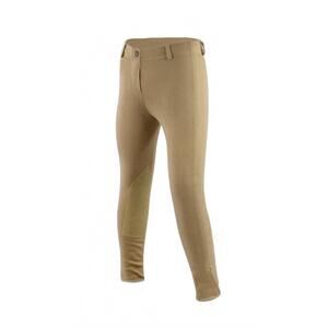 NEW EQUISTAR kids pull-on knee patch breech pants in neutral beige